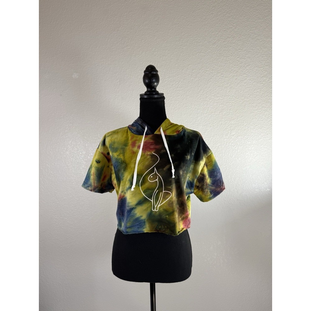 Baby‎ Phat T Shirt Women Size Xl Tye Dye Cropped Hoodie Cat  Y2K